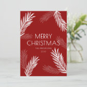 赤モダンミニマルと白のスプルース・クリスマス シーズンカード (スタンド正面)