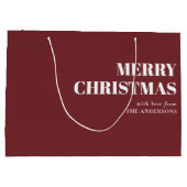 赤モダンミニマルコンテンポラリー聖降誕祭 ラージペーパーバッグ (裏面)