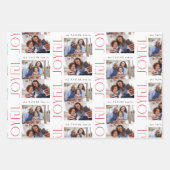 赤モダンミニマルストライプJoyful Photo Chrimas ラッピングペーパーシート (正面3)