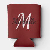 赤モダンミニマルモノグラム名+イニシャル 缶クーラー (裏面)