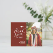 赤モダンミニマル写真卒業 ポストカード (スタンド正面)