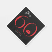 赤モダンミニマル唇の彼女の60誕生日 スタンダードランチョンナプキン (角)