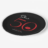 赤モダンミニマル唇は5誕生日 ペーパープレート (アングル)