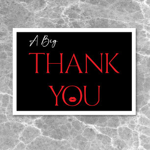 赤モダンミニマル唇30歳誕生日 サンキューカード