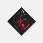 赤モダンミニマル唇30歳誕生日 スタンダードカクテルナプキン (角)