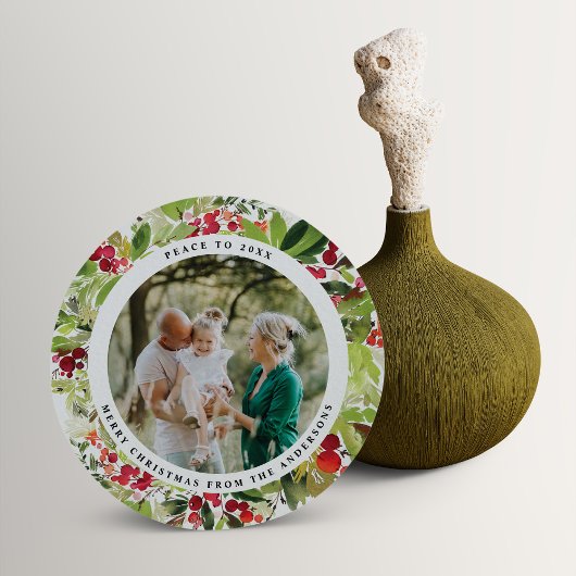 赤モダンミニマル色・緑色植物色 シーズンカード