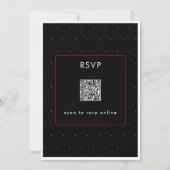 赤モダンミニマル50文字誕生日QR 招待状 (裏面)