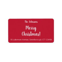 赤モダンメリークリスマスの家族の名前の住所