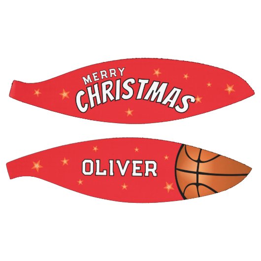 赤モダンメリークリスマススターズ記念 バスケットボール (パネル)