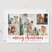 赤モダンメリークリスマスハート脚本5写真 シーズンカード (正面)