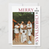 赤モダンメリークリスマスフォトホリデーカード シーズンカード (正面)