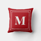 赤モダンモノグラム装飾用クッション クッション (裏面)