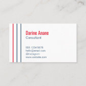 赤モダンユニークと青のプロフェッショナル 名刺 (裏面)