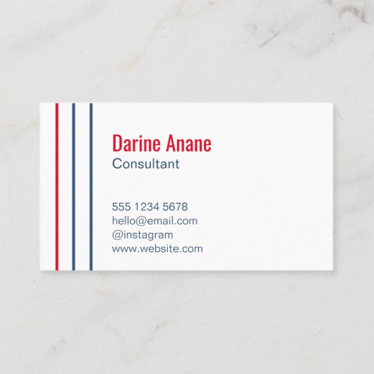 赤モダンユニークと青のプロフェッショナル 名刺 (裏面)