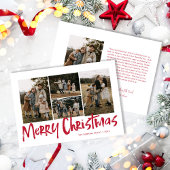 赤モダンレタリング5枚フォトメリークリスマス シーズンカード