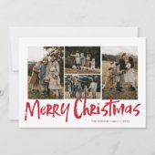 赤モダンレタリング5枚フォトメリークリスマス シーズンカード (正面)