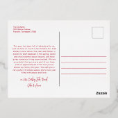 赤モダンレタリング5枚フォトメリークリスマス 箔シーズンポストカード (裏面)