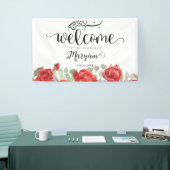 赤モダンローズイスラム教シャワーバナー 横断幕 (トレードショー)