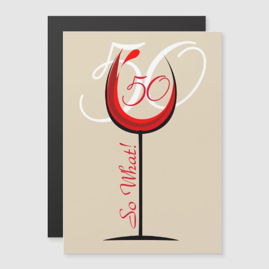 赤モダンワやる気を起こさせるイングラス50誕生日 (正面/裏面)