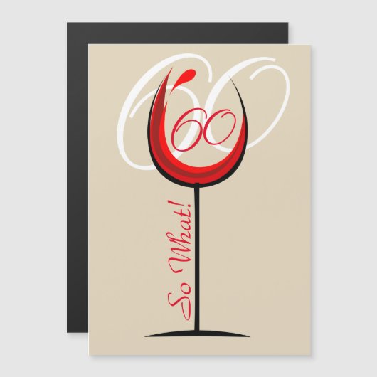 赤モダンワやる気を起こさせるイングラス60誕生日 (正面/裏面)