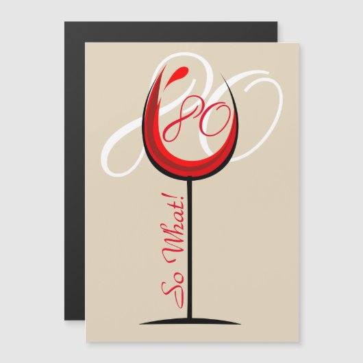 赤モダンワやる気を起こさせるイングラス80誕生日 (正面/裏面)