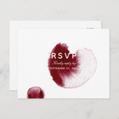 赤モダンワインをこぼす水の色RSVPポストカード インビテーションポストカード (正面/裏面)