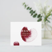 赤モダンワインをこぼす水の色RSVPポストカード インビテーションポストカード (スタンド正面)