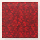 赤モダン三角形のジオメトスタイリッシュリとトレンディー ガラスコースター (正面)