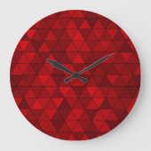 赤モダン三角形ジオメトスタイリッシュリ ラージ壁時計 (正面)