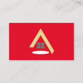 赤モダン不動産仲介業者実在Estate Agent写真 名刺 (裏面)