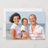 赤モダン写真クリスマス シーズンカード (正面)