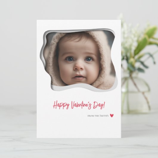 赤モダン写真バレンタインデー シーズンカード (スタンド正面)