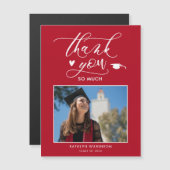 赤モダン写真ミニマル卒業式 (正面/裏面)