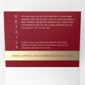 赤モダン写結婚真 三つ折り招待状 (内部最初)