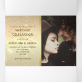 赤モダン写結婚真 三つ折り招待状 (内部中)