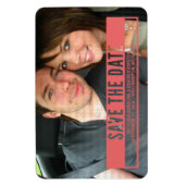 赤モダン切り取り日付磁石を保存 マグネット (縦)