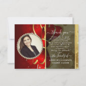 赤モダン包み式サンキューカード サンキューカード (正面)