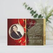 赤モダン包み式サンキューカード サンキューカード (スタンド正面)