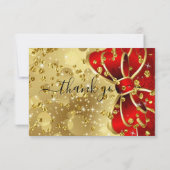 赤モダン包み式サンキューカード サンキューカード (裏面)