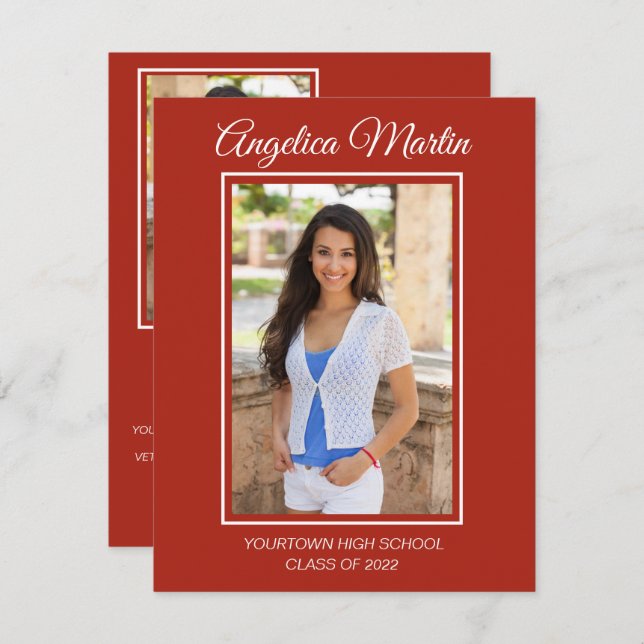 赤モダン卒業式3フォトクラス2022 (正面/裏面)