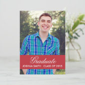 赤モダン卒業招待状 招待状 (スタンド正面)