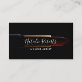 赤モダン口紅メイクアップアーティスト美しいサロン 名刺 (正面)