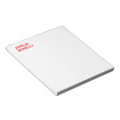 赤モダン名はっきりしたミニマルプロフェッショナル ノートパッド (アングル)