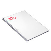 赤モダン名はっきりしたミニマルプロフェッショナル ノートブック (右側)