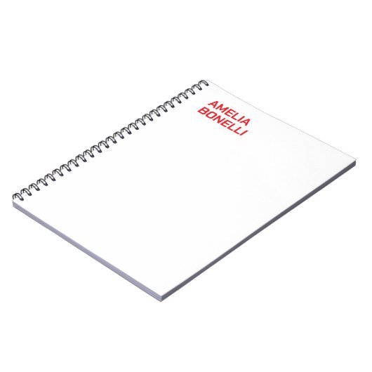 赤モダン名はっきりしたミニマルプロフェッショナル ノートブック (左側)