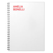 赤モダン名はっきりしたミニマルプロフェッショナル ノートブック (正面)