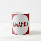 赤モダン名ストライプのコーヒーマグ コーヒーマグカップ (中央)