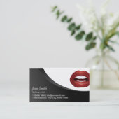 赤モダン唇メイクアップアーティスト 名刺 (スタンド正面)