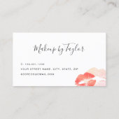 赤モダン唇メイクアーティスト名刺 名刺 (裏面)