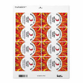 赤モダン唐辛子ラベル ラベル (フルシート)